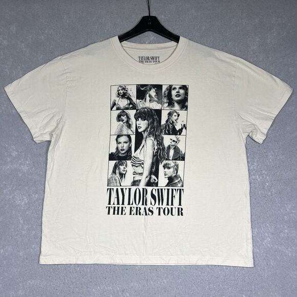 Taylor Swift T-Shirt Adult XXL The Eras Tour Official Merch Cream Beige 2XL - Picture 1 of 10
